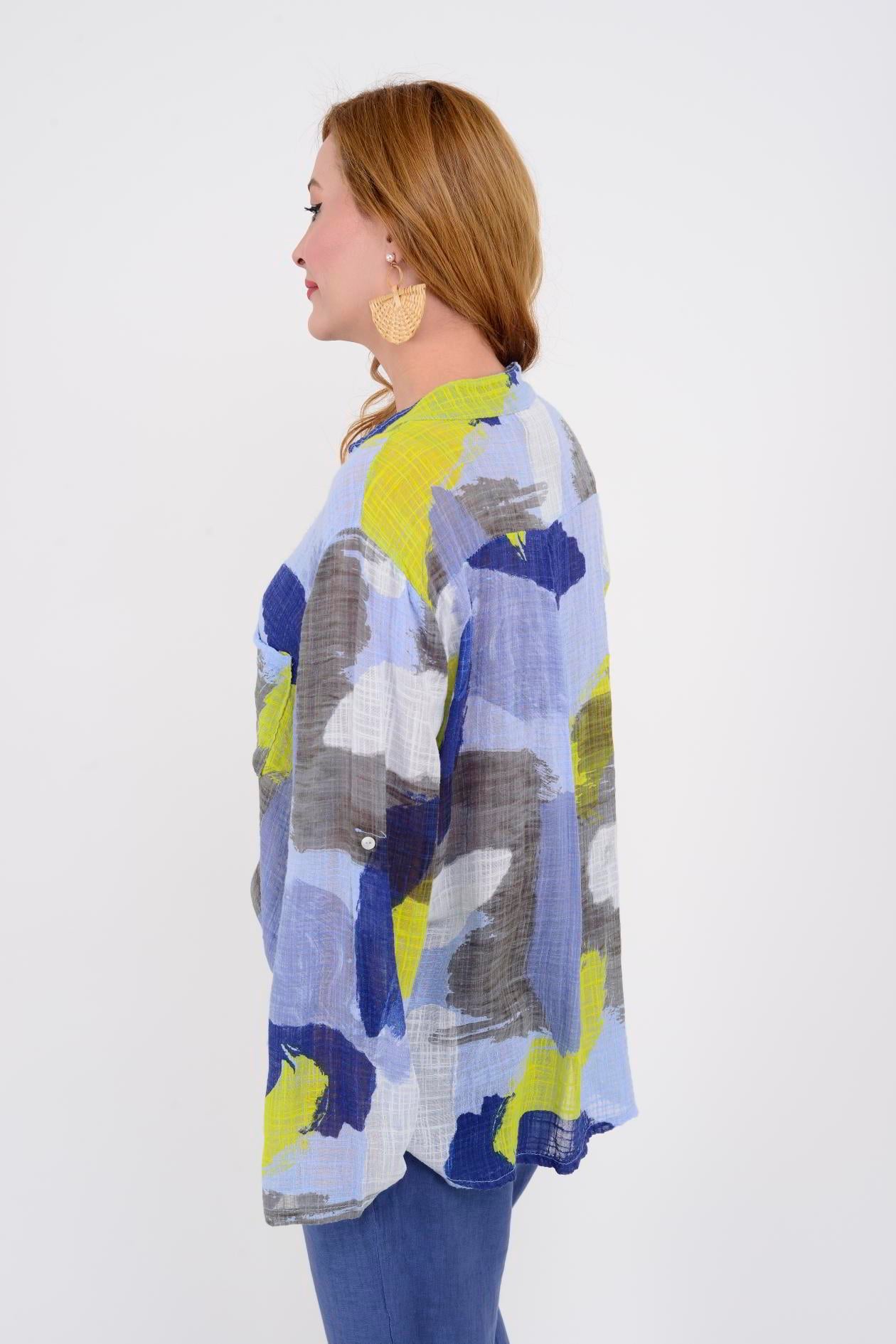 83931 PATCHWORK DESEN GÖMLEK