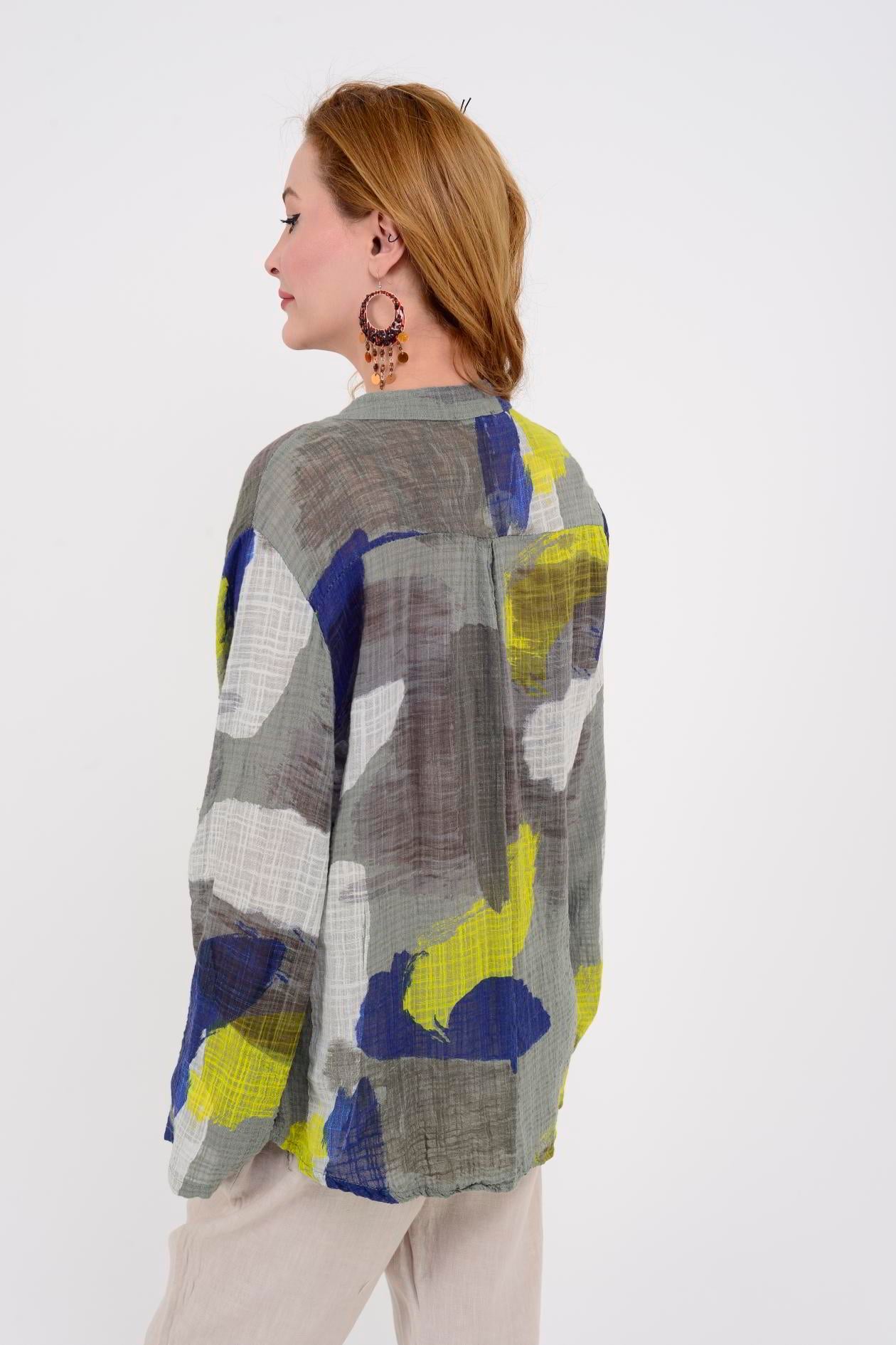 83931 PATCHWORK DESEN GÖMLEK