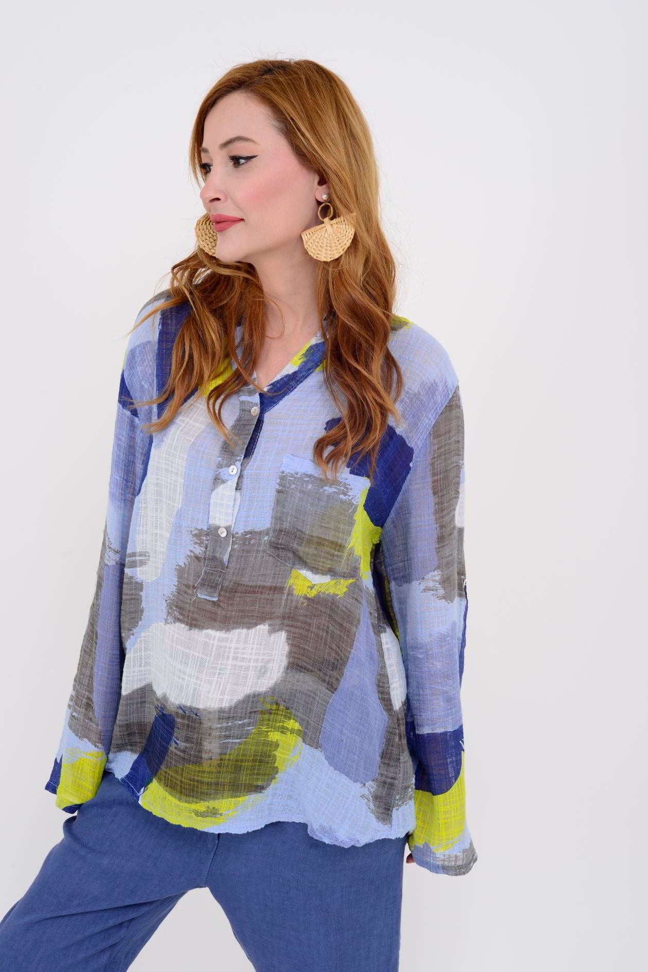 83931 PATCHWORK DESEN GÖMLEK