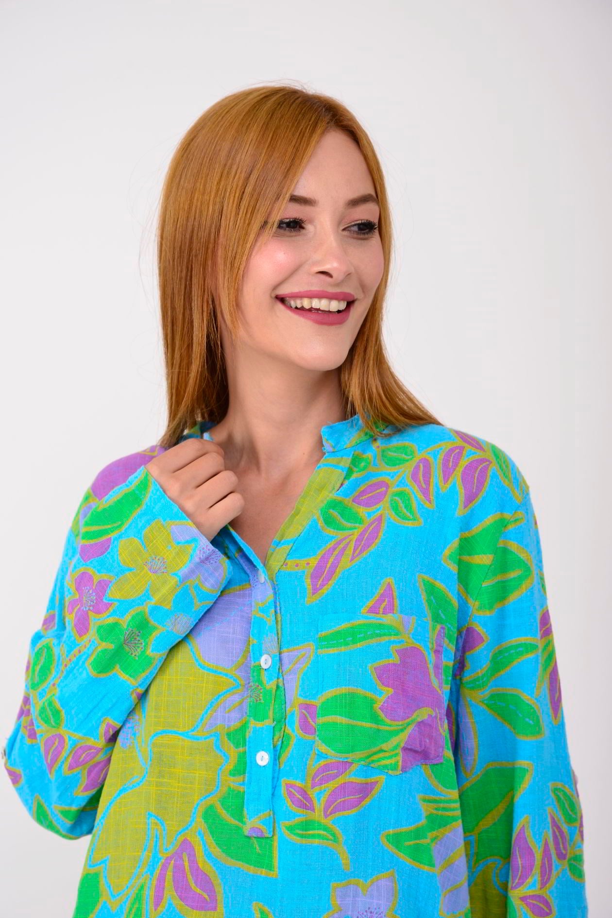 83931 RAİNBOW ÇİÇEKLİ GÖMLEK