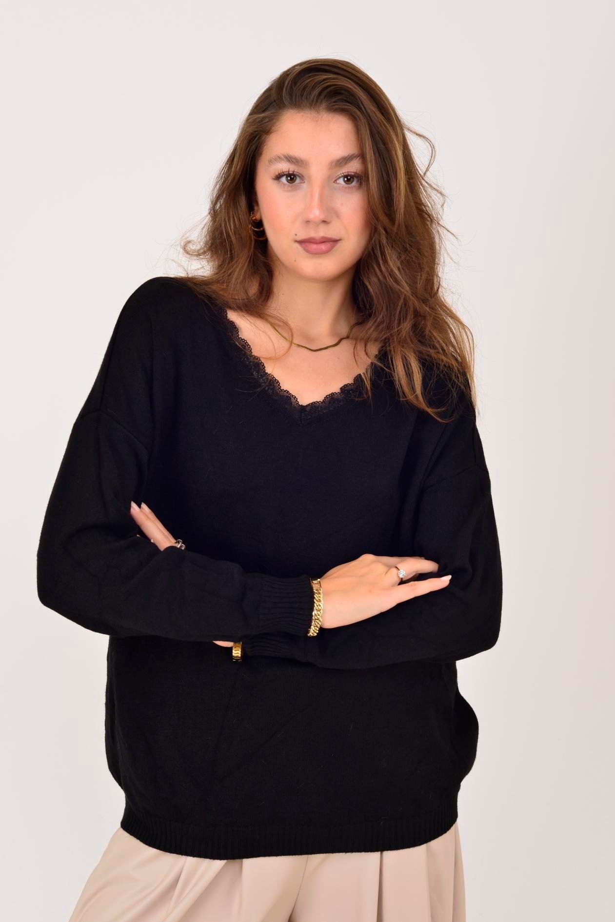 8585 SIRT DEKOLTELİ V YAKA TRİKO