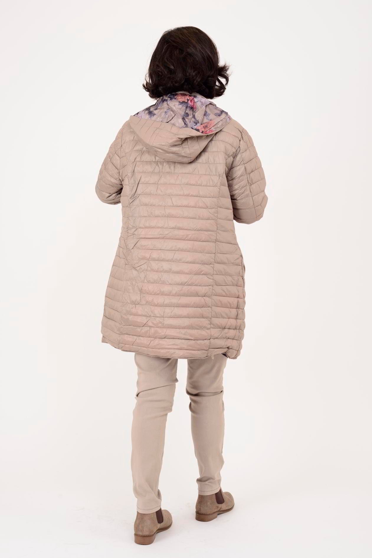 8951 TWIN ÇİÇEK DESENLİ ÇİFT TARAFLI KAPİTONE MONT