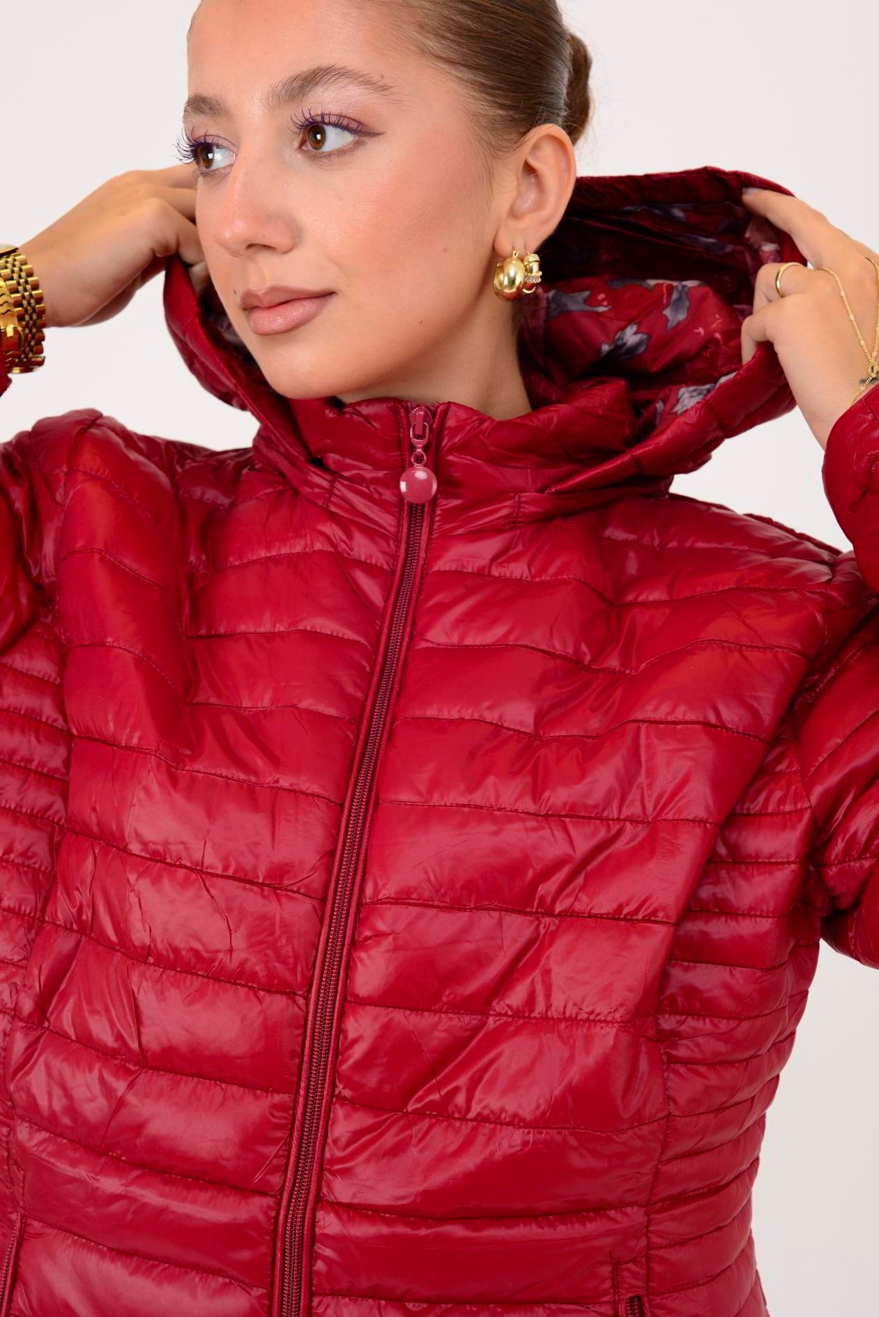 8960 ASTARI ÇİÇEK DESENLİ KAPİTONE MONT