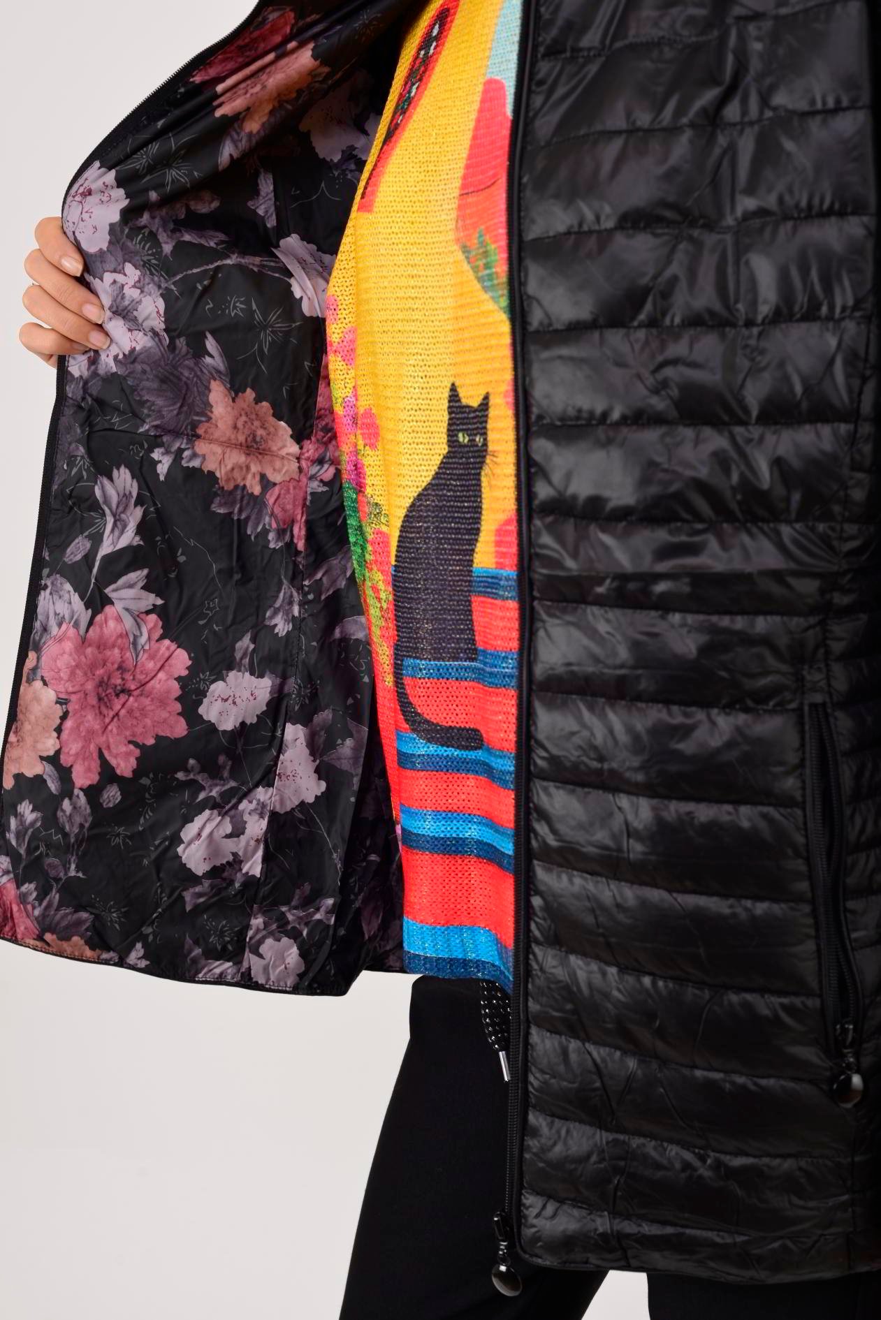 8960 ASTARI ÇİÇEK DESENLİ KAPİTONE MONT