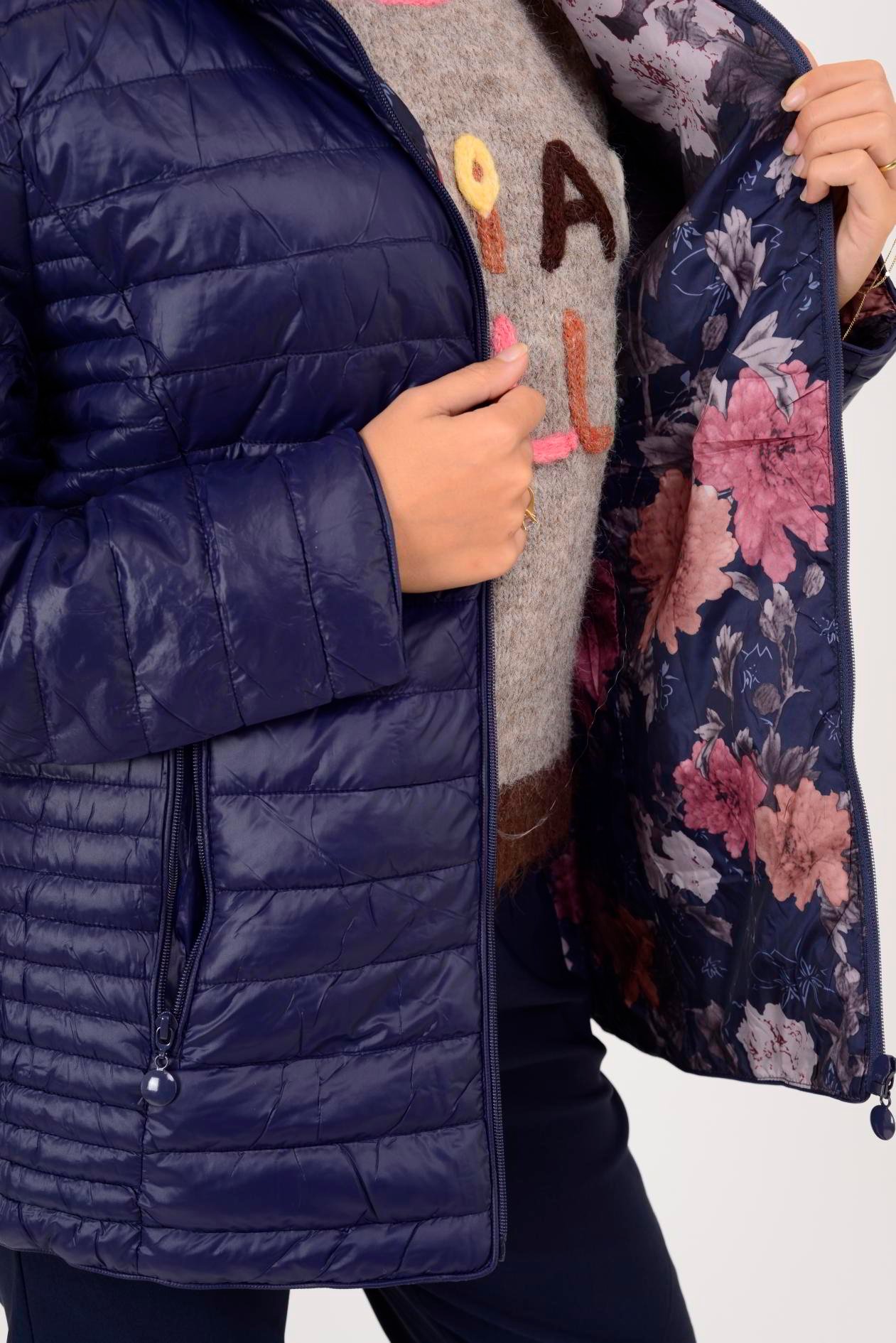 8960 ASTARI ÇİÇEK DESENLİ KAPİTONE MONT