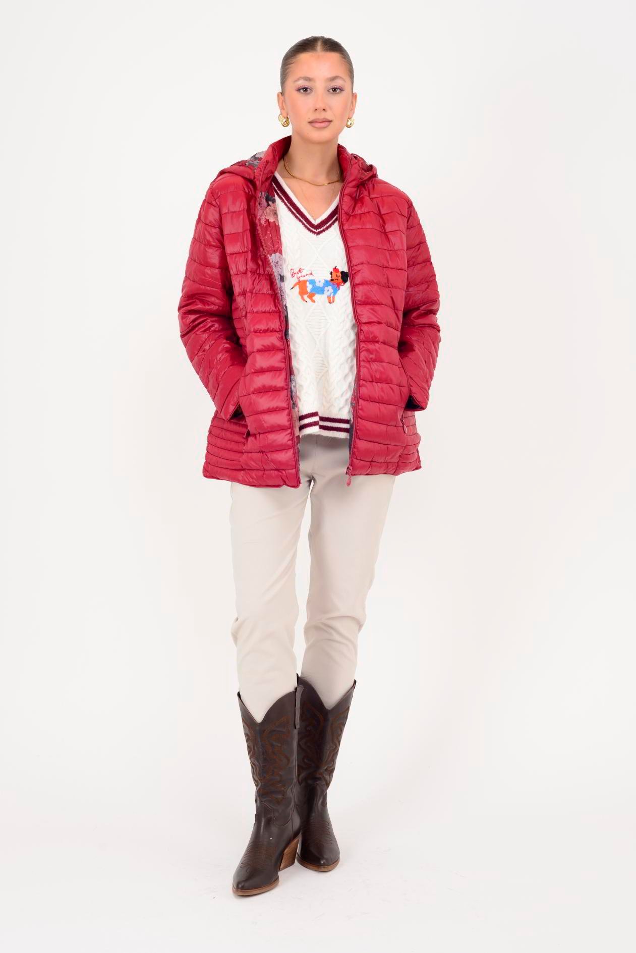 8960 ASTARI ÇİÇEK DESENLİ KAPİTONE MONT