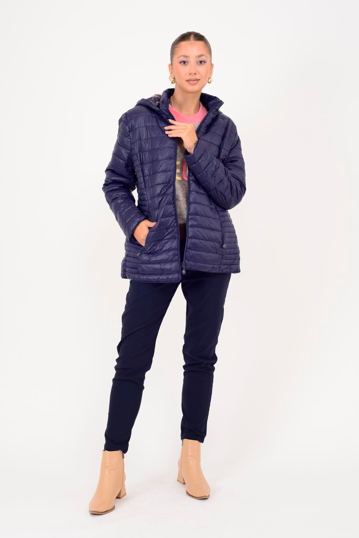 8960 ASTARI ÇİÇEK DESENLİ KAPİTONE MONT