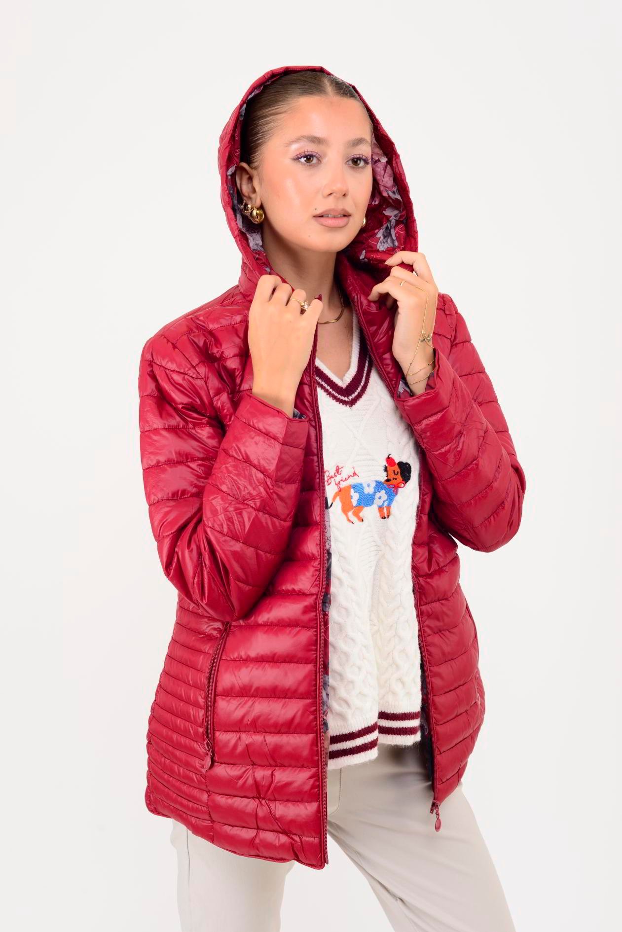 8960 ASTARI ÇİÇEK DESENLİ KAPİTONE MONT