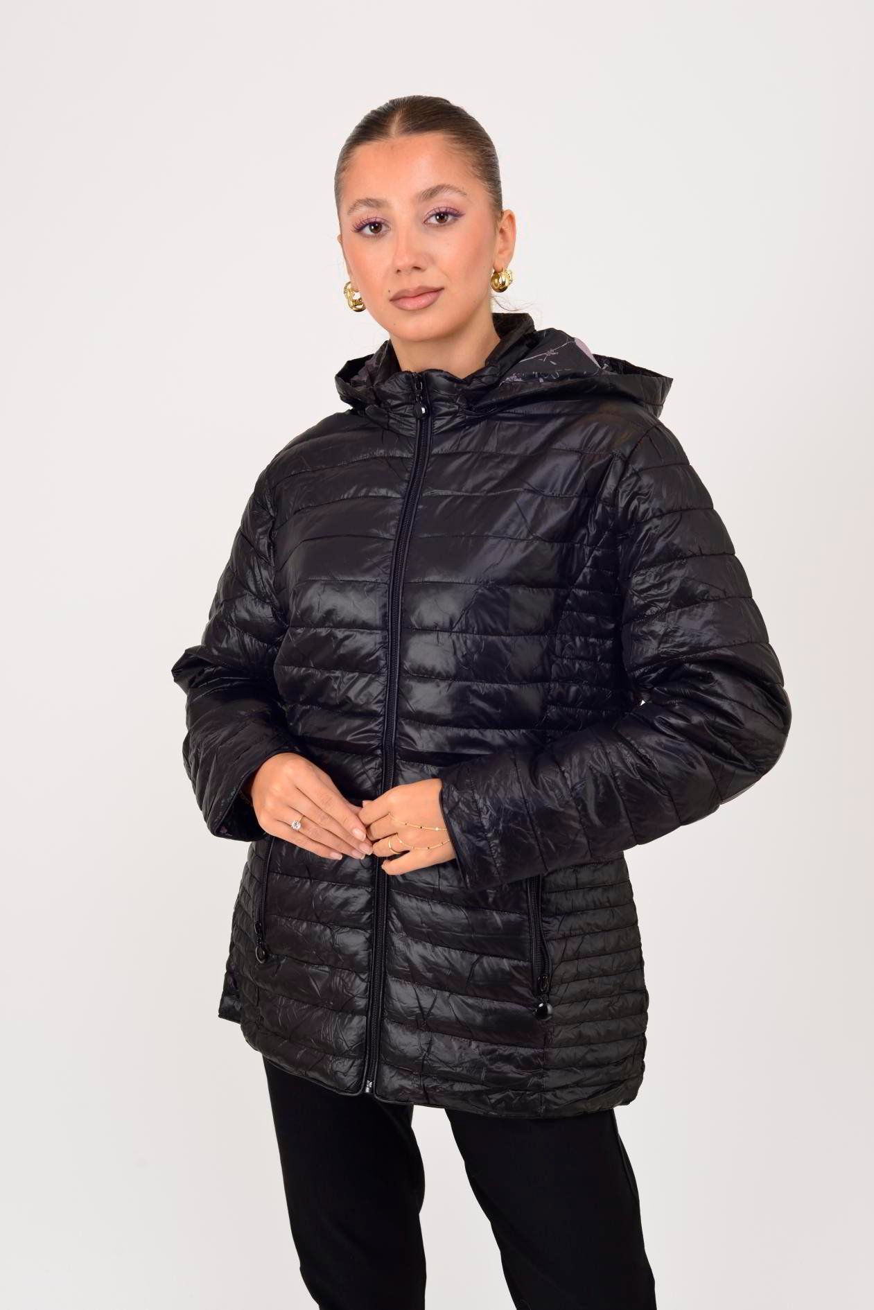 8960 ASTARI ÇİÇEK DESENLİ KAPİTONE MONT