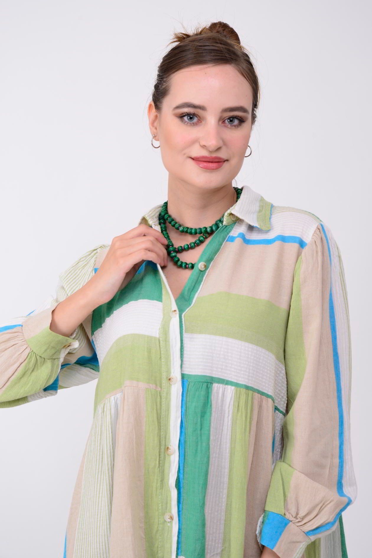 9013 YARKIN KETEN ELBİSE