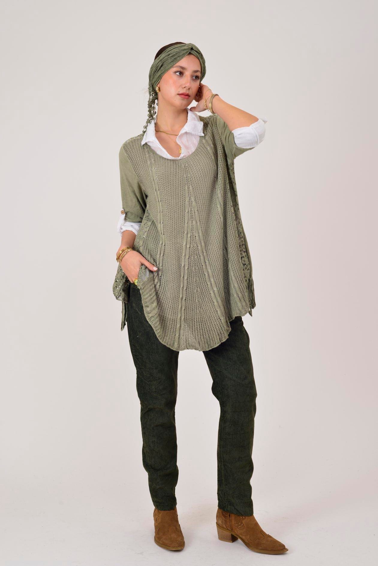 9039 ŞAL DETAYLI 2Lİ BLUZ