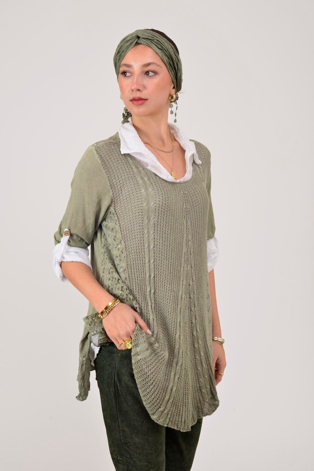 9039 ŞAL DETAYLI 2Lİ BLUZ