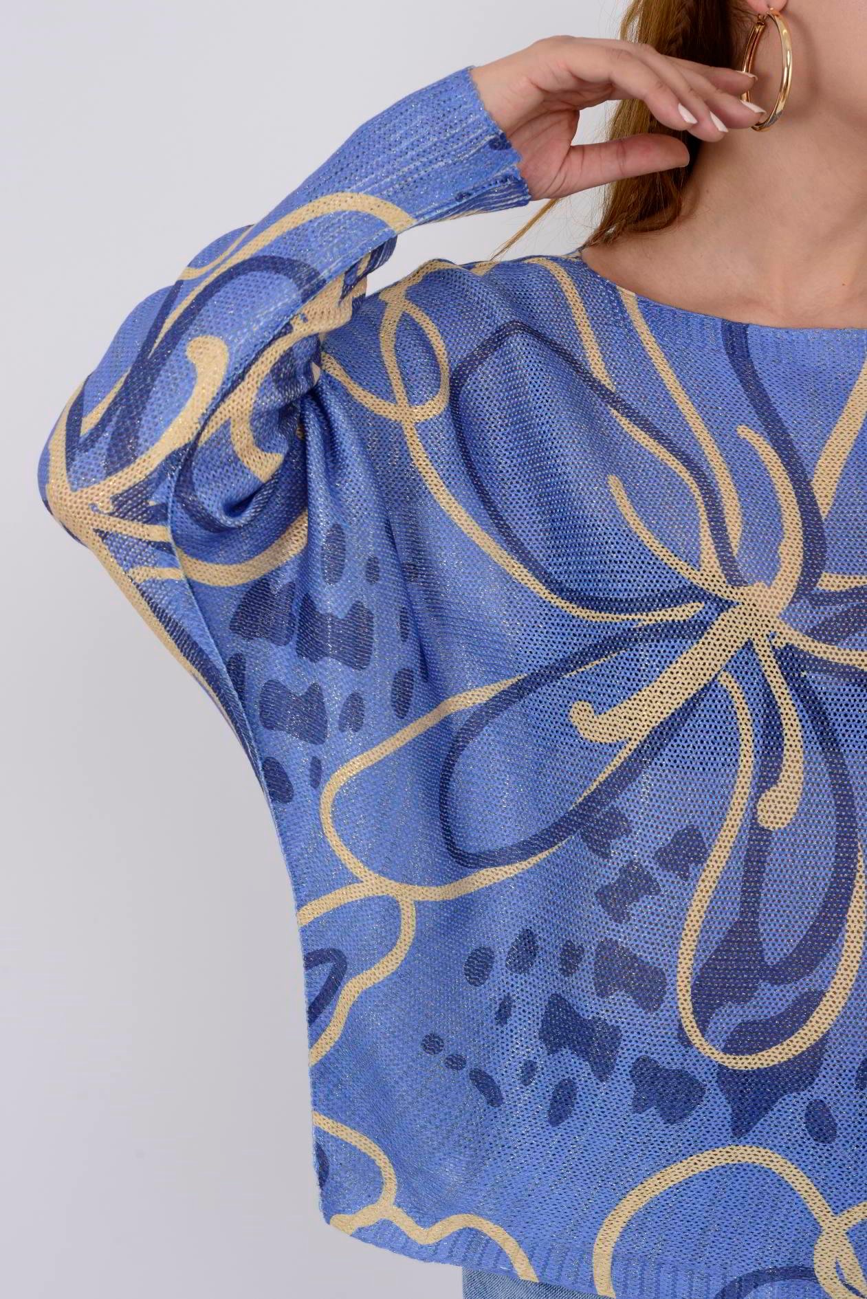 9060 MERRY RAFYA DESEN MERSERİZE TRİKO BLUZ