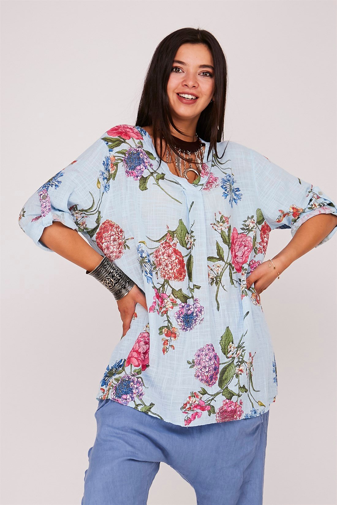 9108 MENEKŞE DESEN BLUZ
