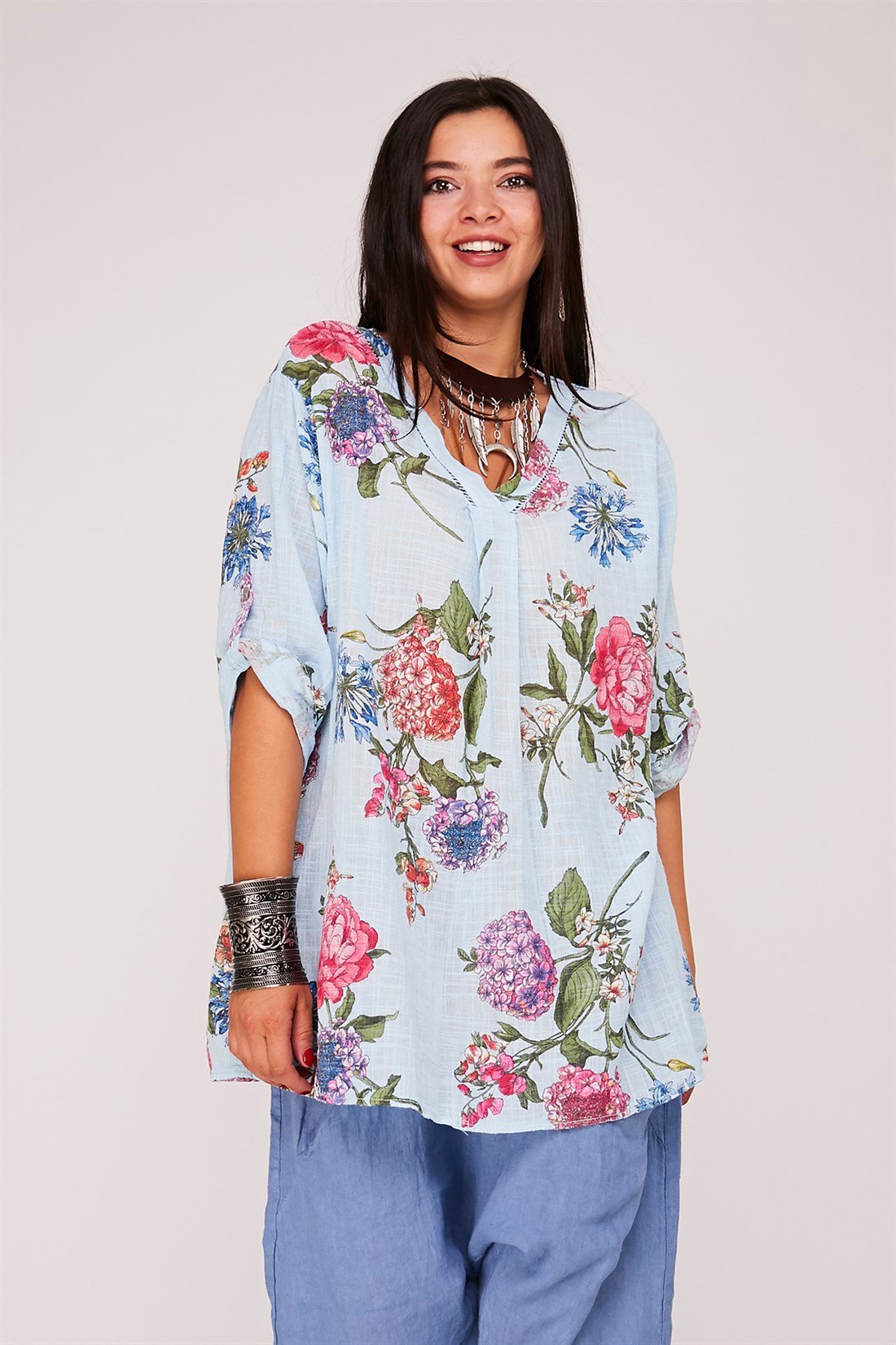 9108 MENEKŞE DESEN BLUZ
