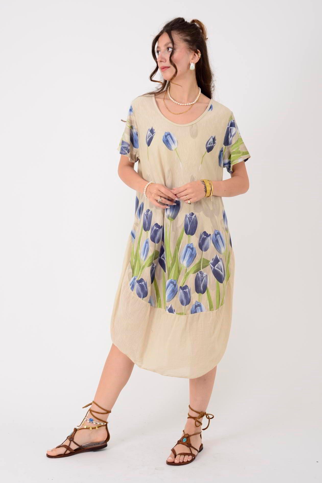 9762 LALE DESEN KISA ELBİSE