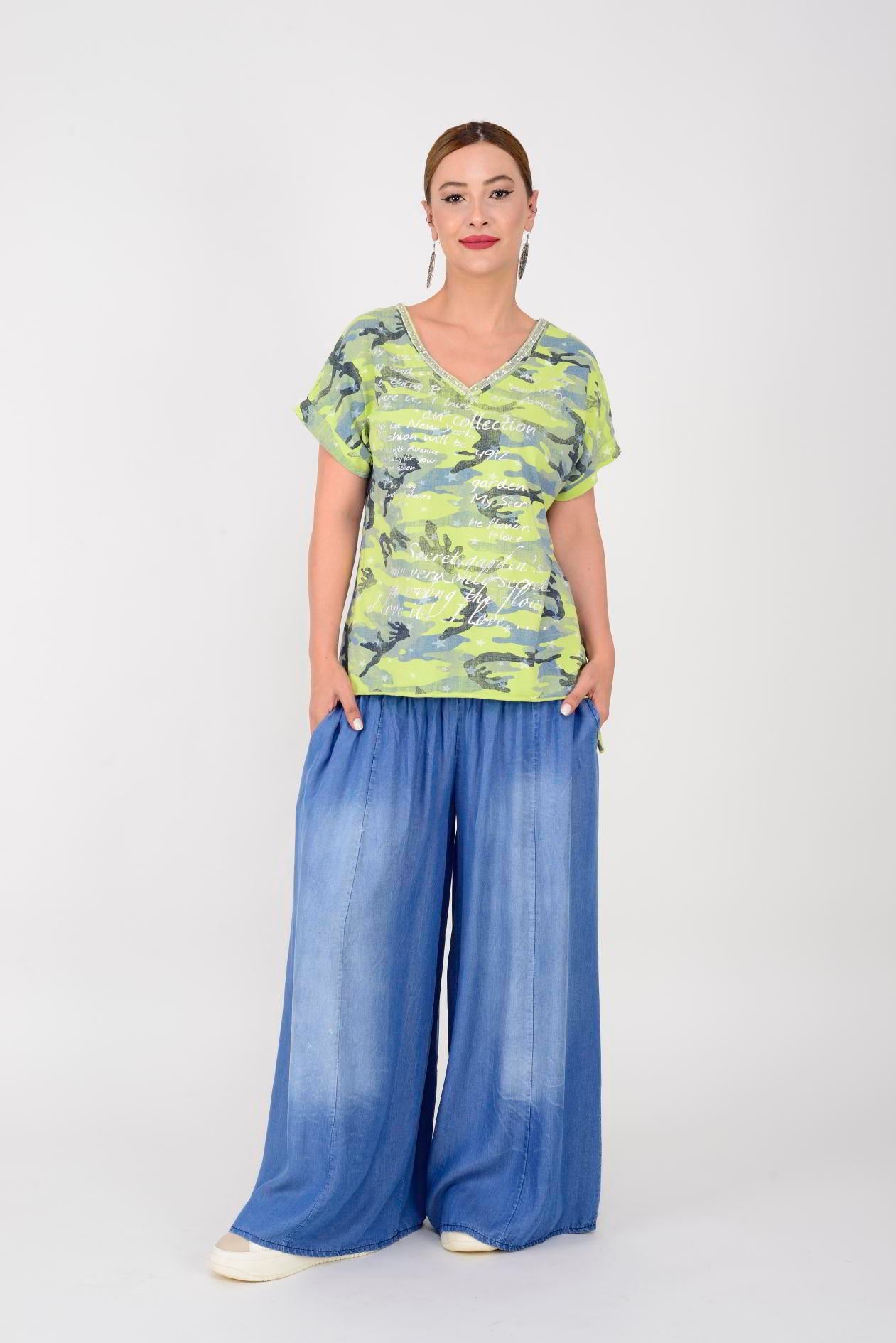 9925 KAMUFLAJ DESEN BLUZ