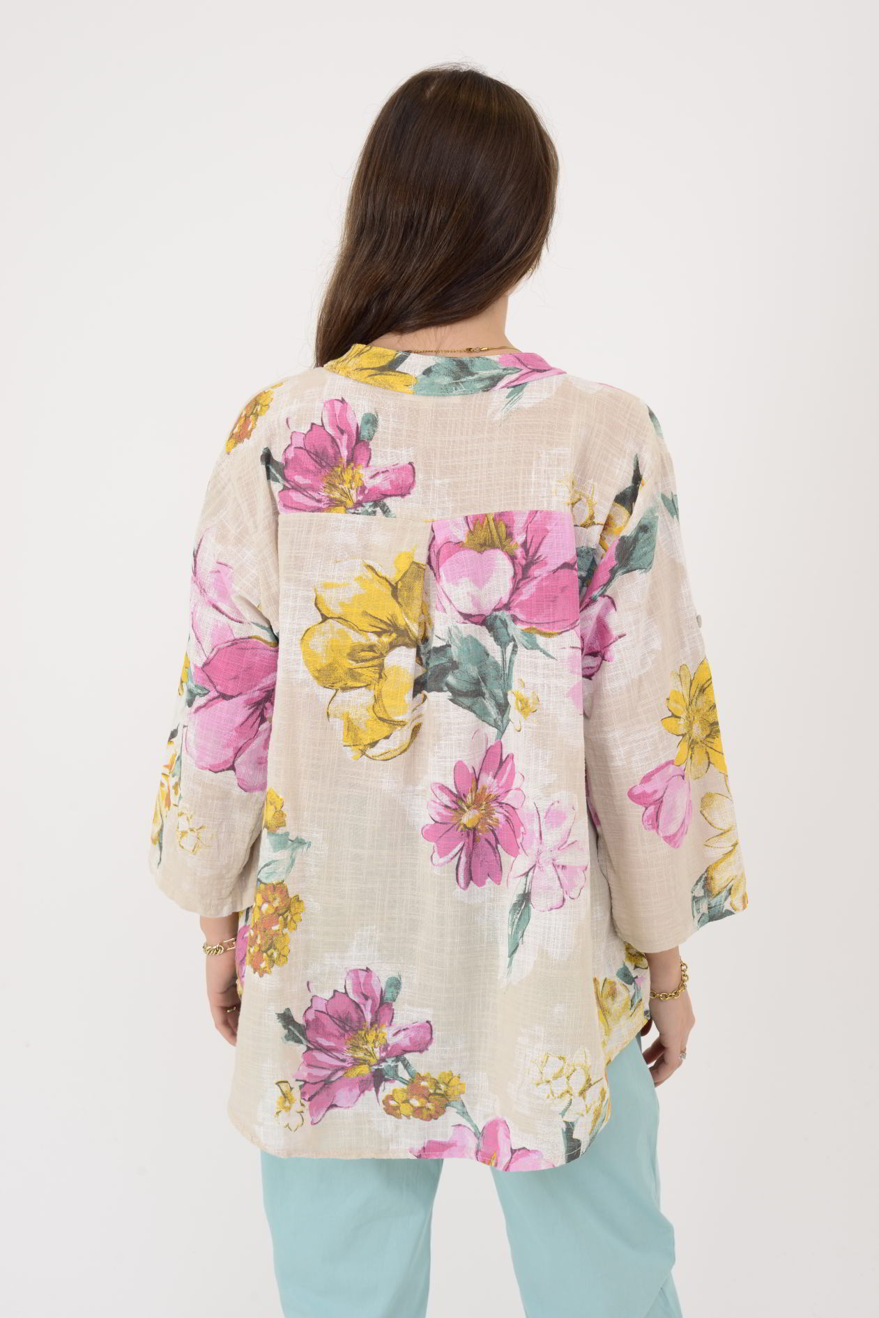 A0150 KRİZANTEM DESEN GÖMLEK