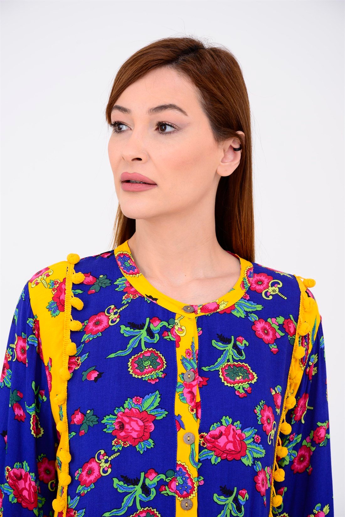 ADN878 PHARA PATCHWORK KISA ELBİSE