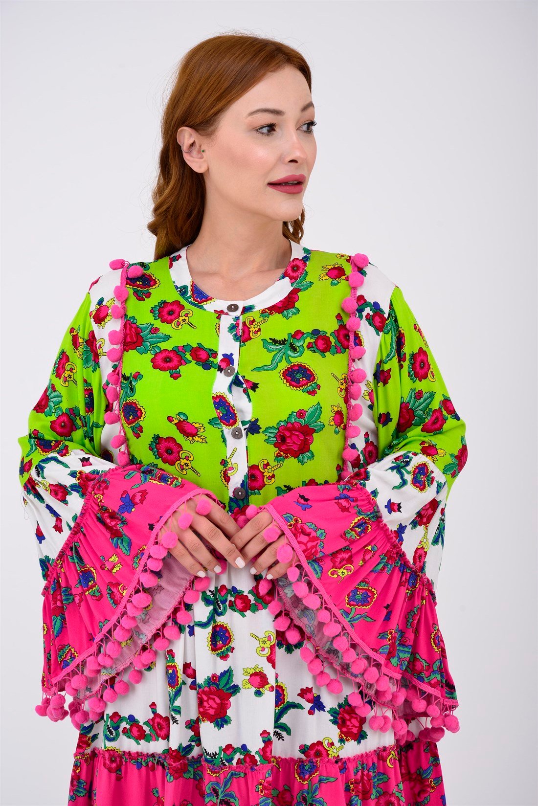 ADN878 PHARA PATCHWORK KISA ELBİSE