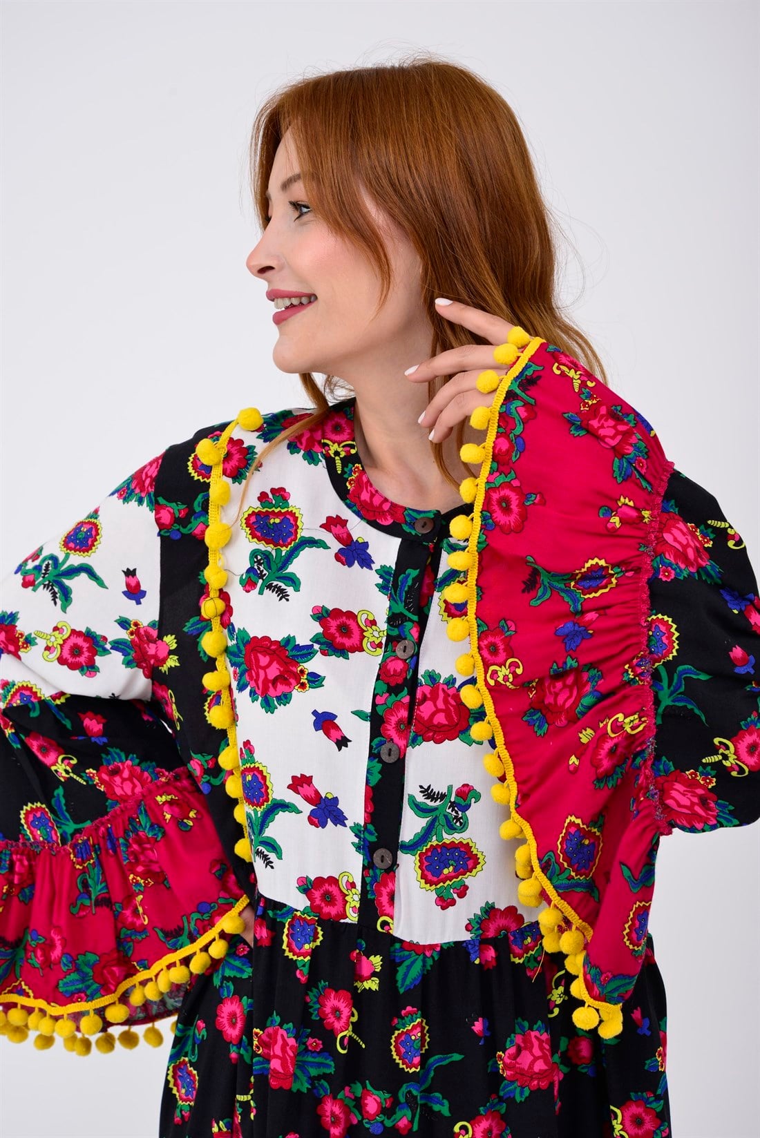 ADN878 PHARA PATCHWORK KISA ELBİSE