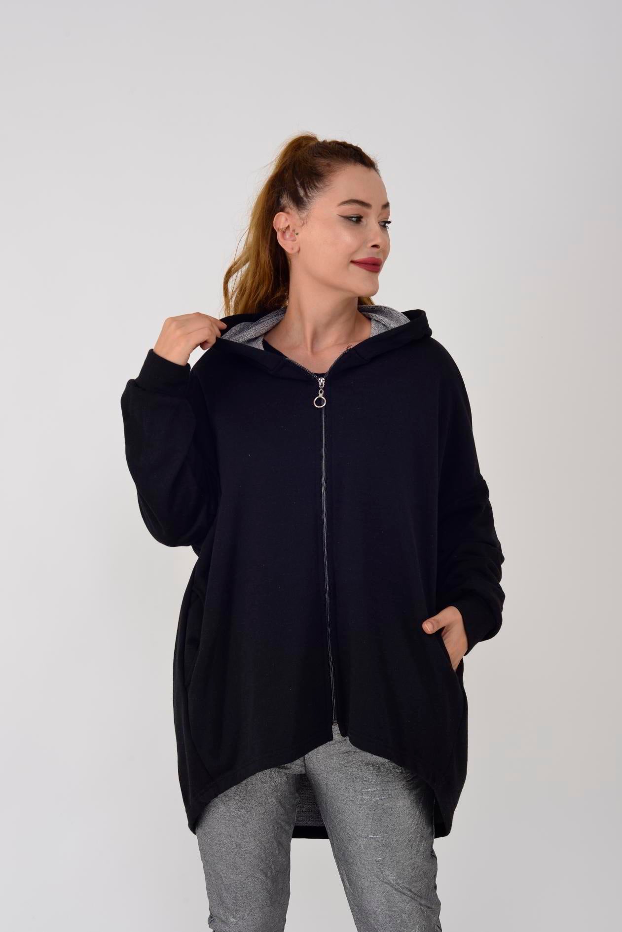AJ23-1 FERMUAR DETAYLI SWEATSHIRT