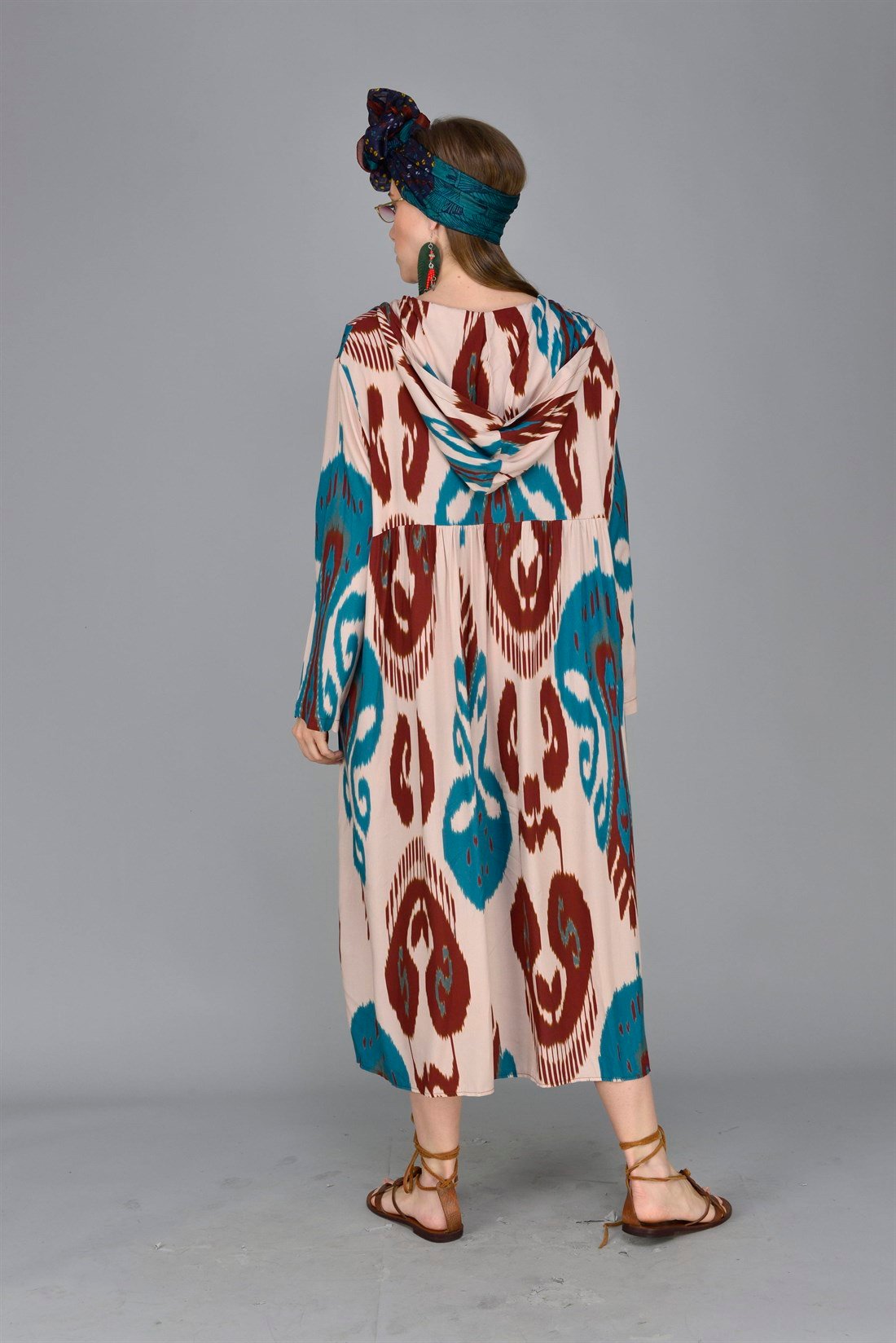 AN10222 KYATA FERMUARLI BOHO ELBİSE