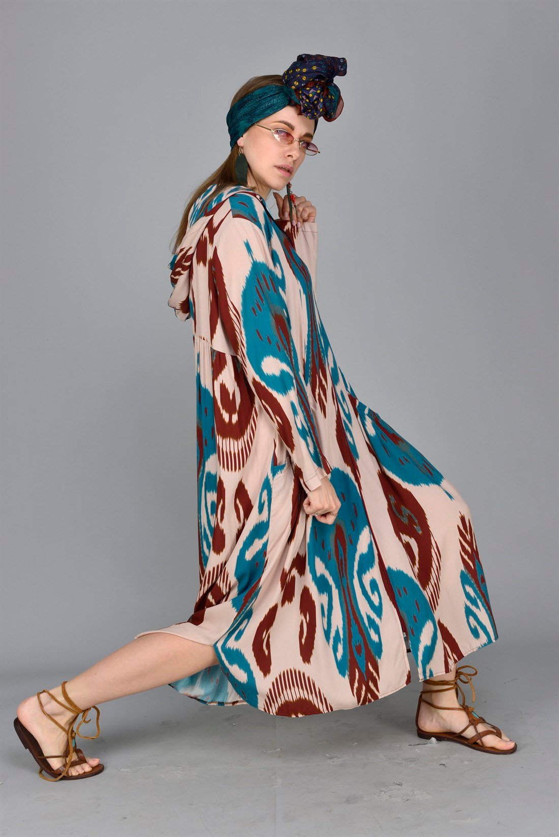 AN10222 KYATA FERMUARLI BOHO ELBİSE