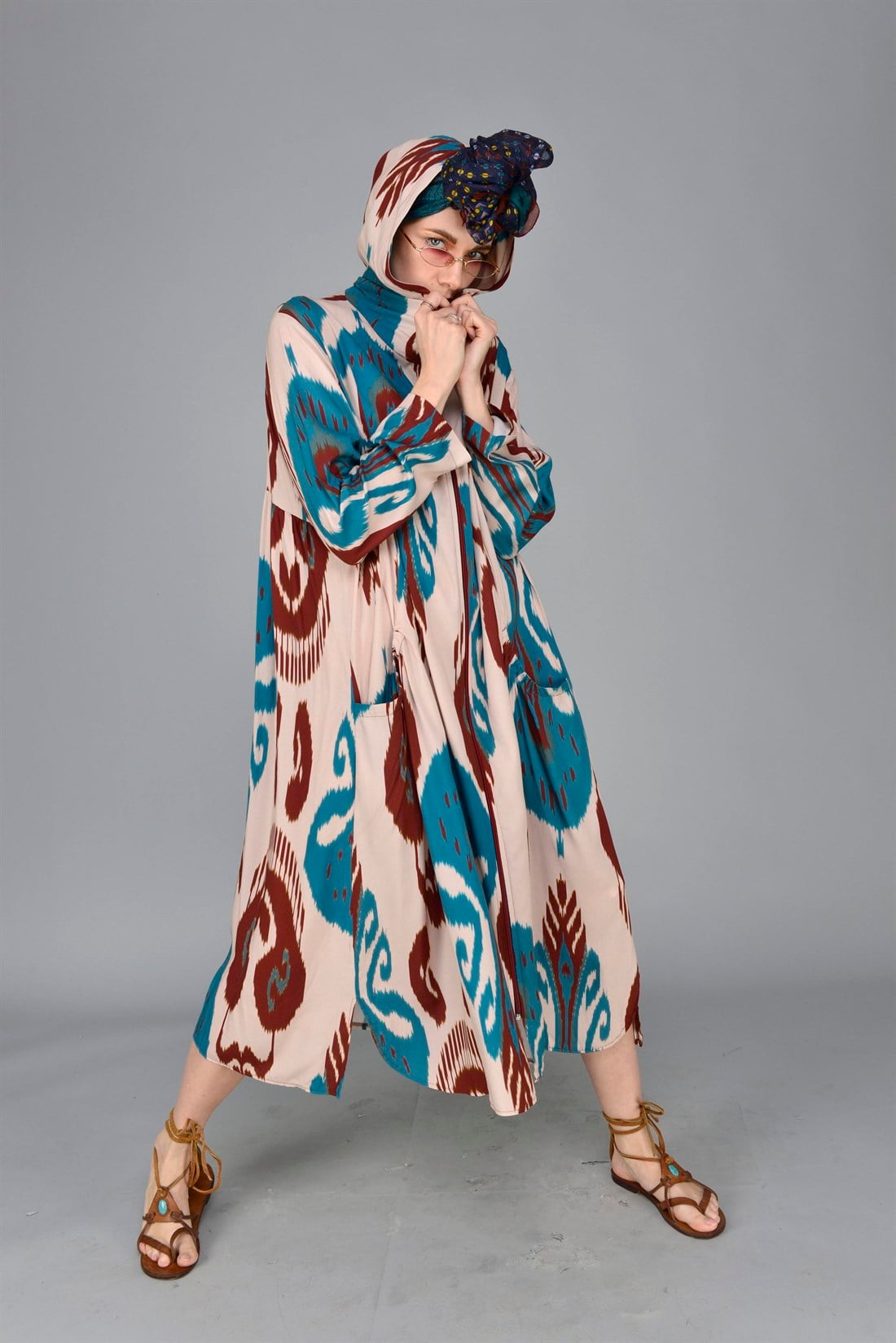 AN10222 KYATA FERMUARLI BOHO ELBİSE