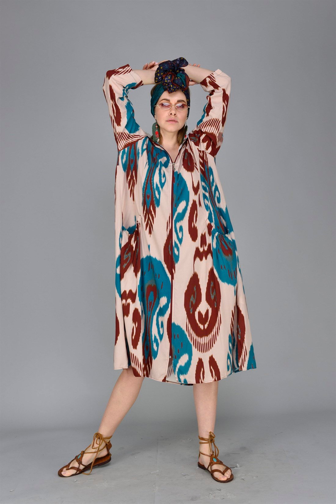 AN10222 KYATA FERMUARLI BOHO ELBİSE