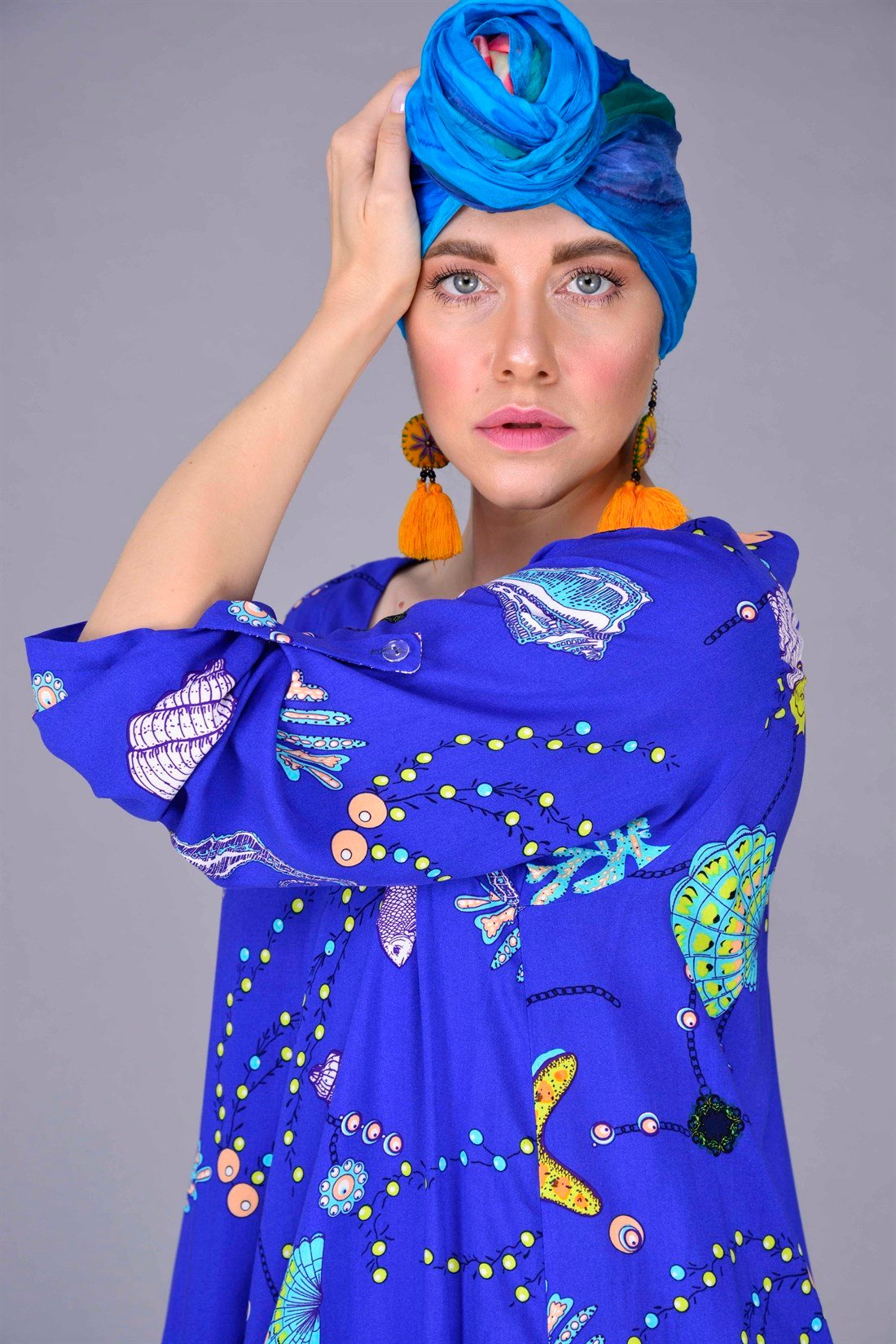AN10224 OKİNAWA İRİ CEPLİ BOHO ELBİSE