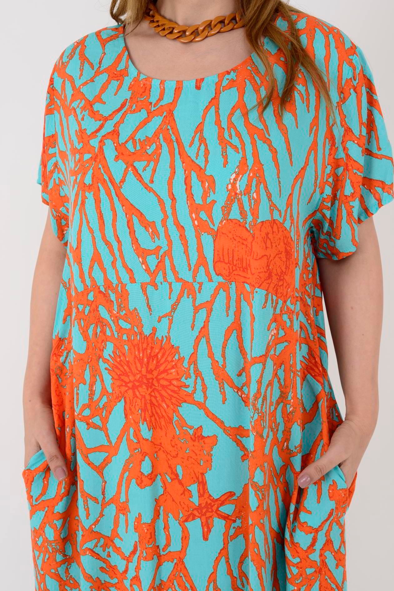 AN10258 MERCAN DESEN KISA ELBİSE
