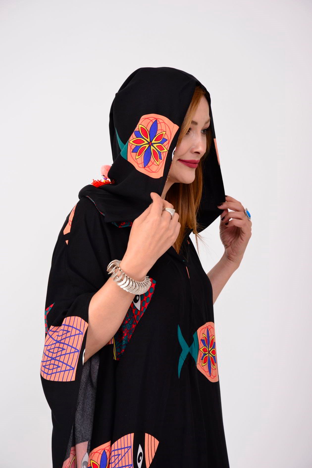 AN10435 HEMERA BALIK CADI ŞAPKALI ELBİSE