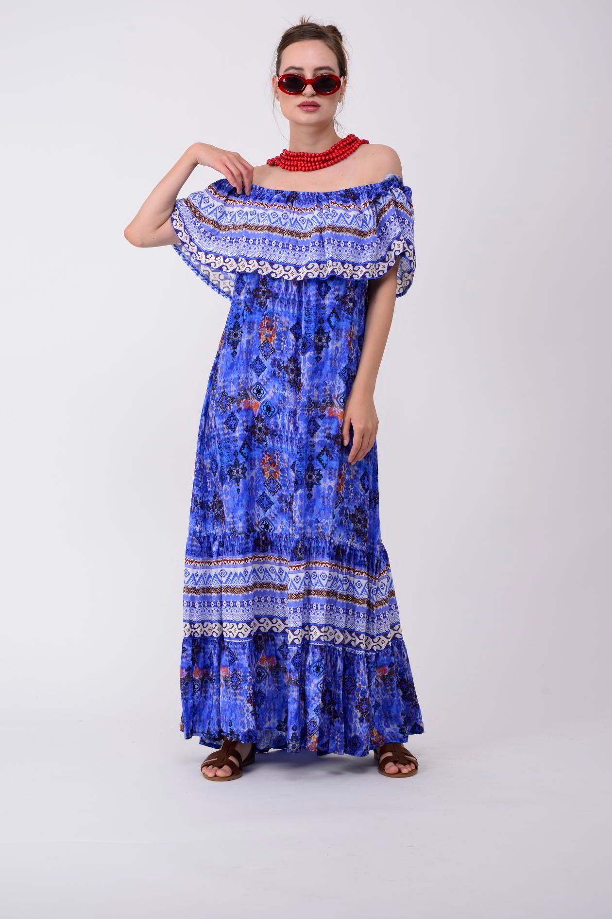 AN10453 EMİLY MADONNA YAKA ELBİSE