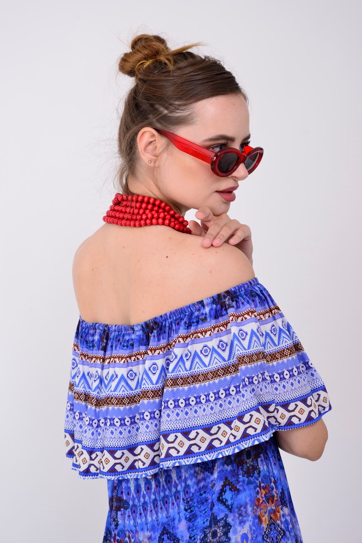 AN10453 EMİLY MADONNA YAKA ELBİSE