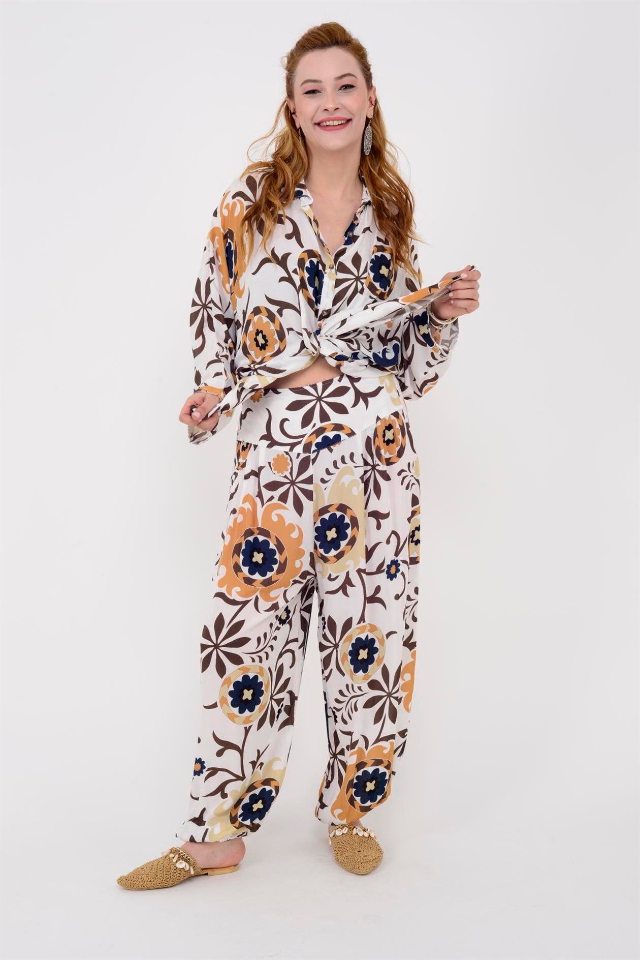 AN10514 CHARK ÇİÇEK DESEN 2'Lİ TAKIM