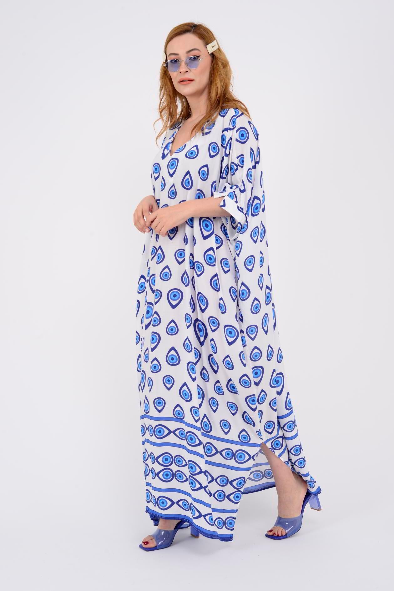 AN10524 A4449 BEAD OVERSIZE YIRTMAÇ DETAY ELBİSE