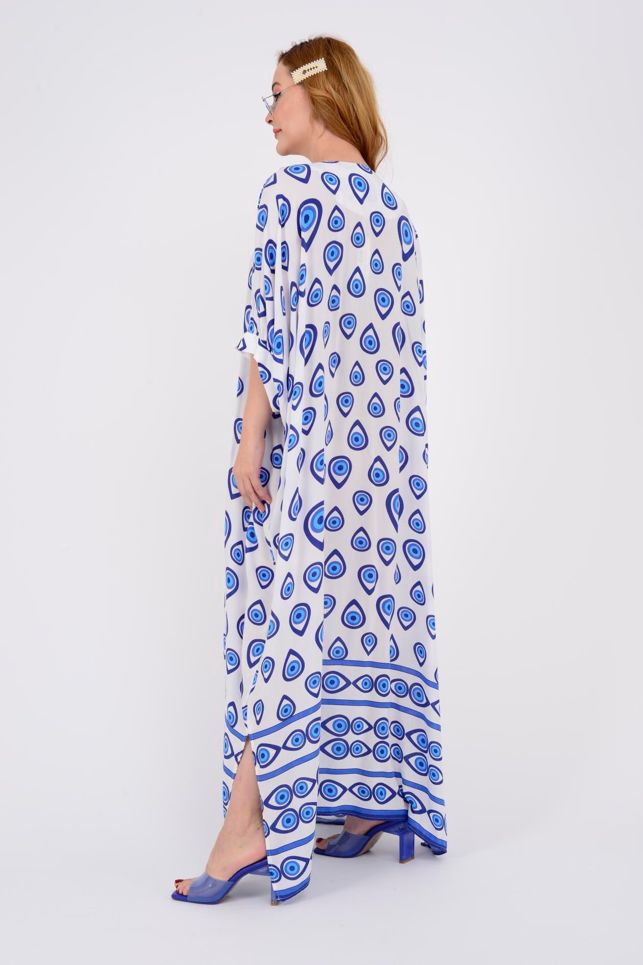 AN10524 A4449 BEAD OVERSIZE YIRTMAÇ DETAY ELBİSE
