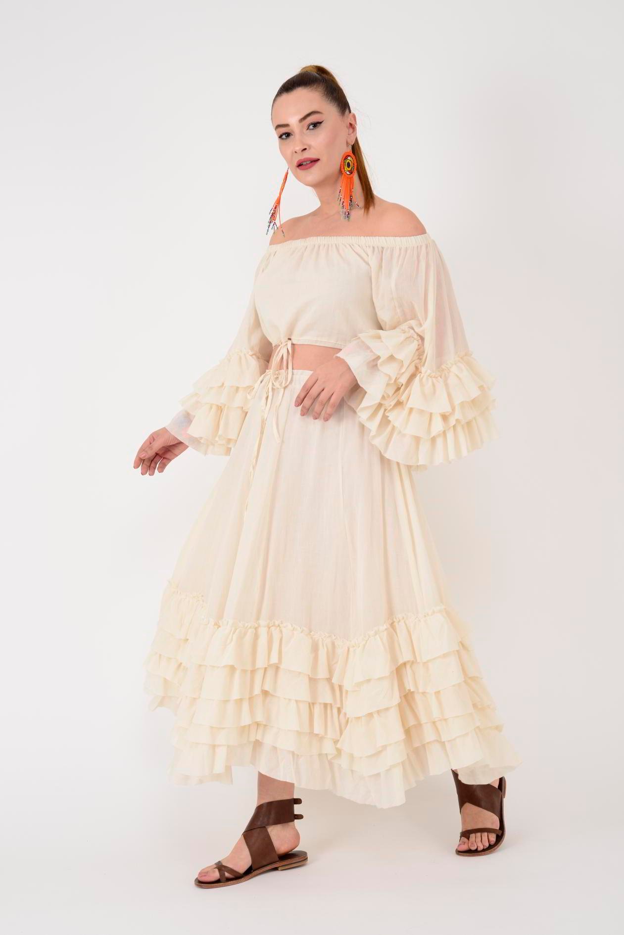 AN10589 FIRFIRLI İSPANYOL KOL HAM BOHEM TAKIM