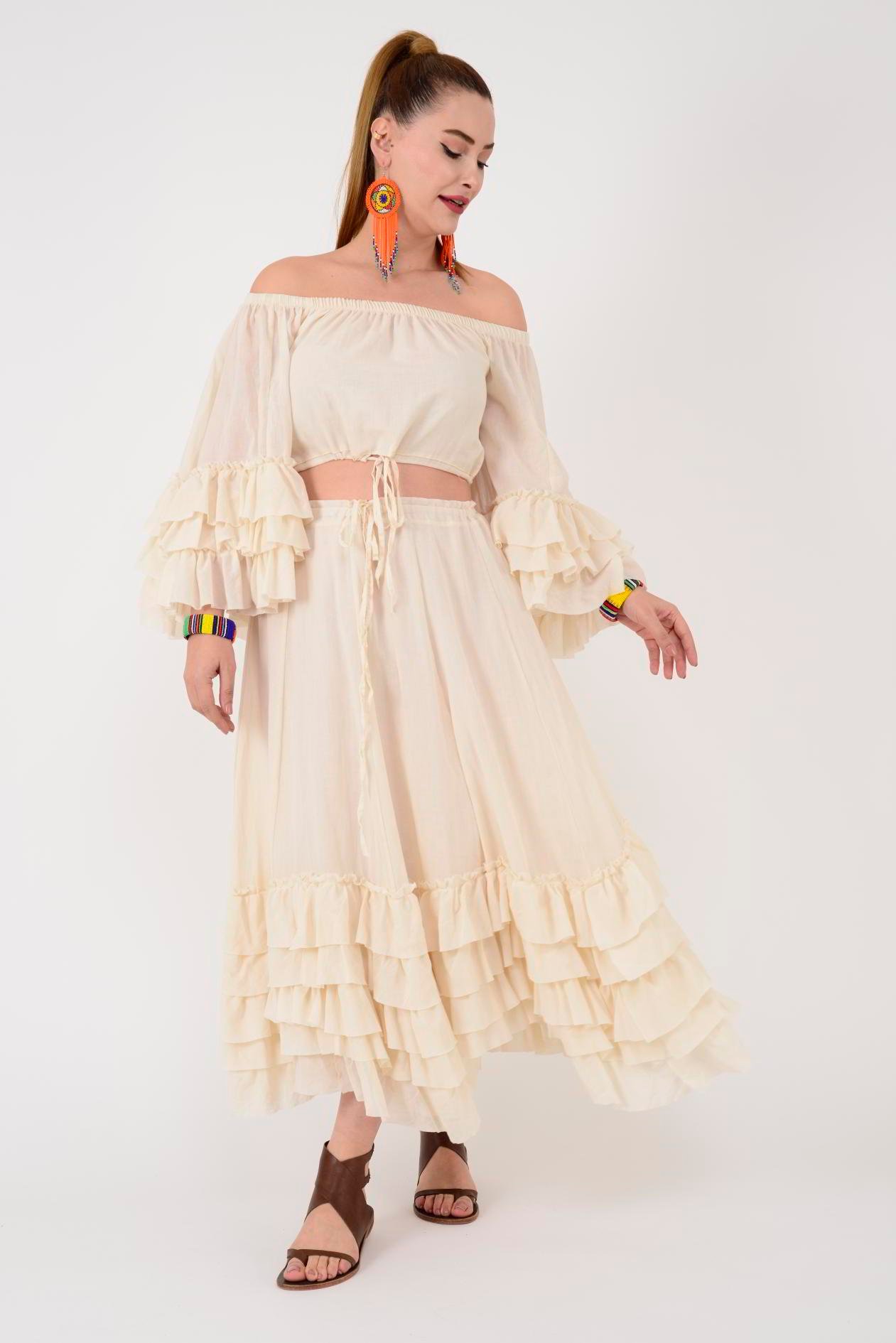 AN10589 FIRFIRLI İSPANYOL KOL HAM BOHEM TAKIM