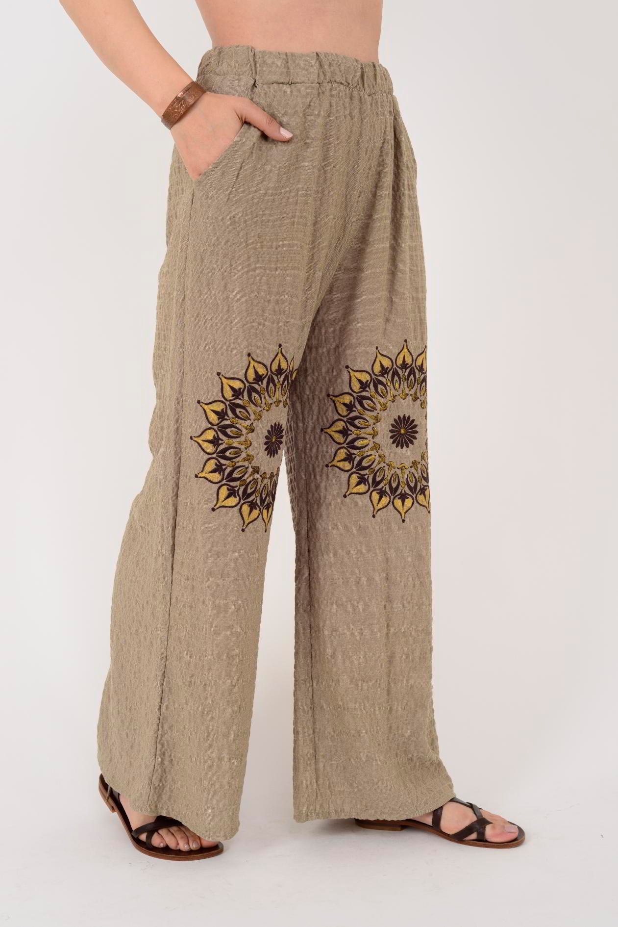 AN10624 MANDALA ÇİÇEK NAKIŞLI GOFRE BOHEM TAKIM