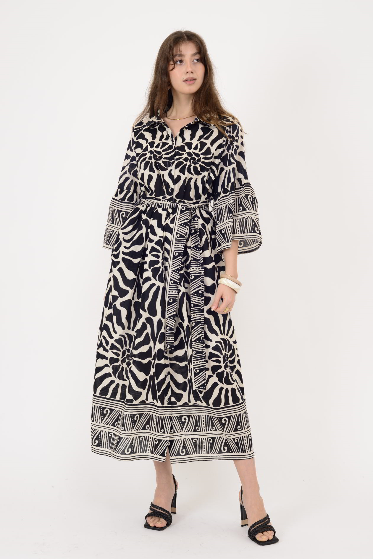 AN10645 MARIN KEMER DETAYLI GÖMLEK ELBİSE