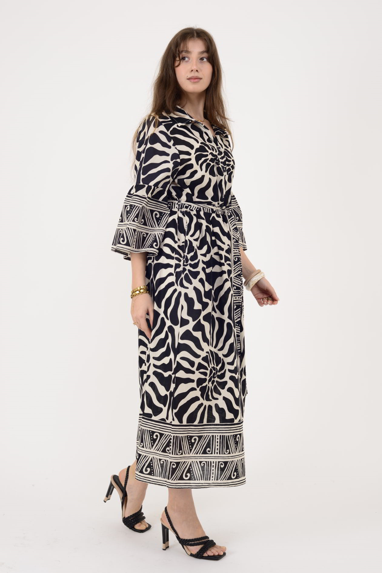 AN10645 MARIN KEMER DETAYLI GÖMLEK ELBİSE