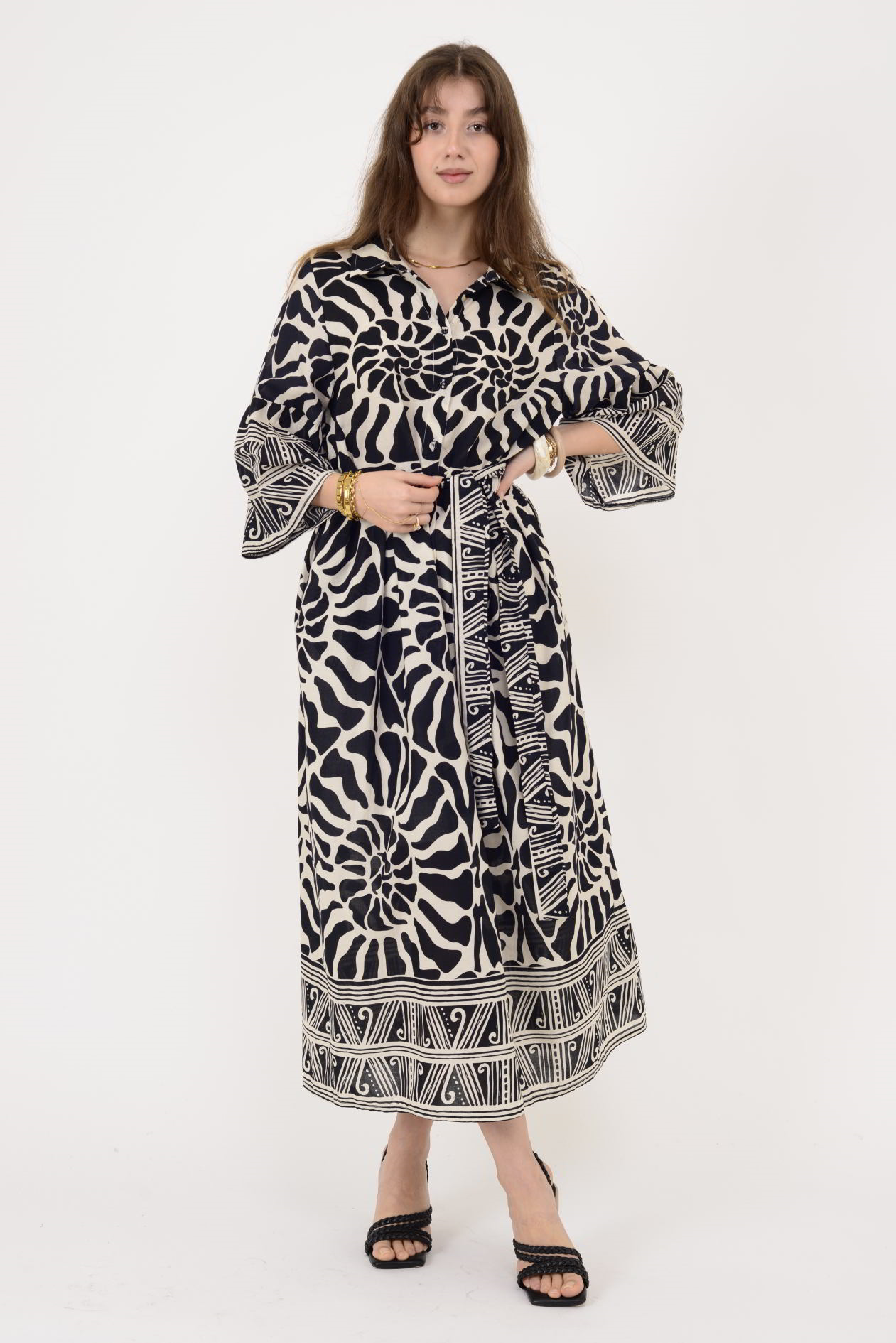 AN10645 MARIN KEMER DETAYLI GÖMLEK ELBİSE