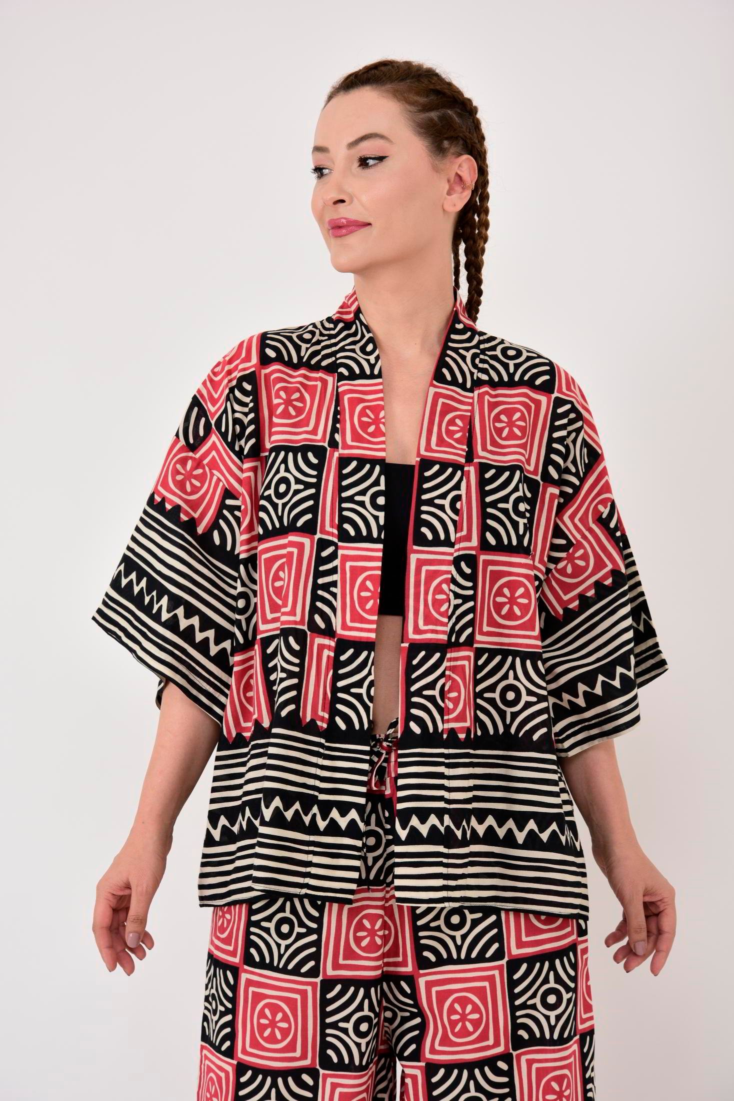 AN10667 MARIN GEOMETRİK DESEN 2'Lİ TAKIM