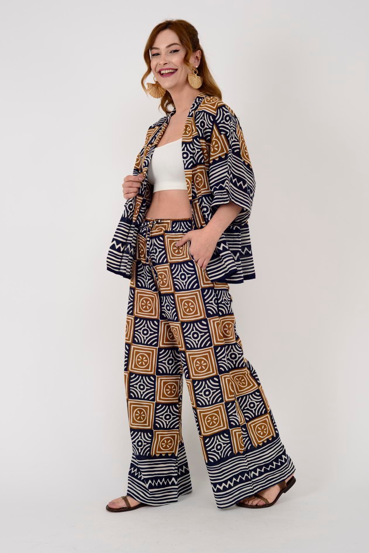 AN10667 MARIN GEOMETRİK DESEN 2'Lİ TAKIM