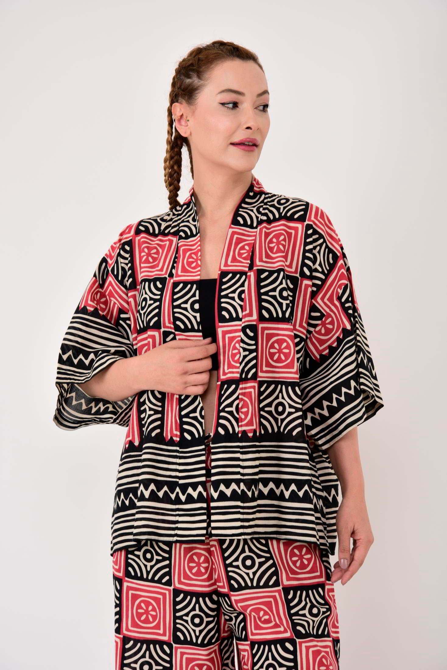 AN10667 MARIN GEOMETRİK DESEN 2'Lİ TAKIM