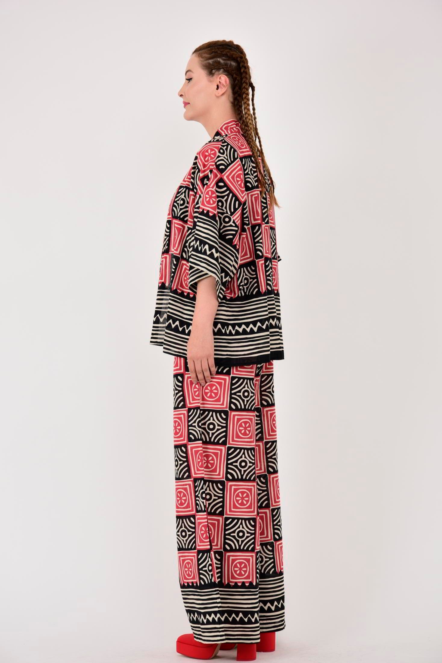 AN10667 MARIN GEOMETRİK DESEN 2'Lİ TAKIM