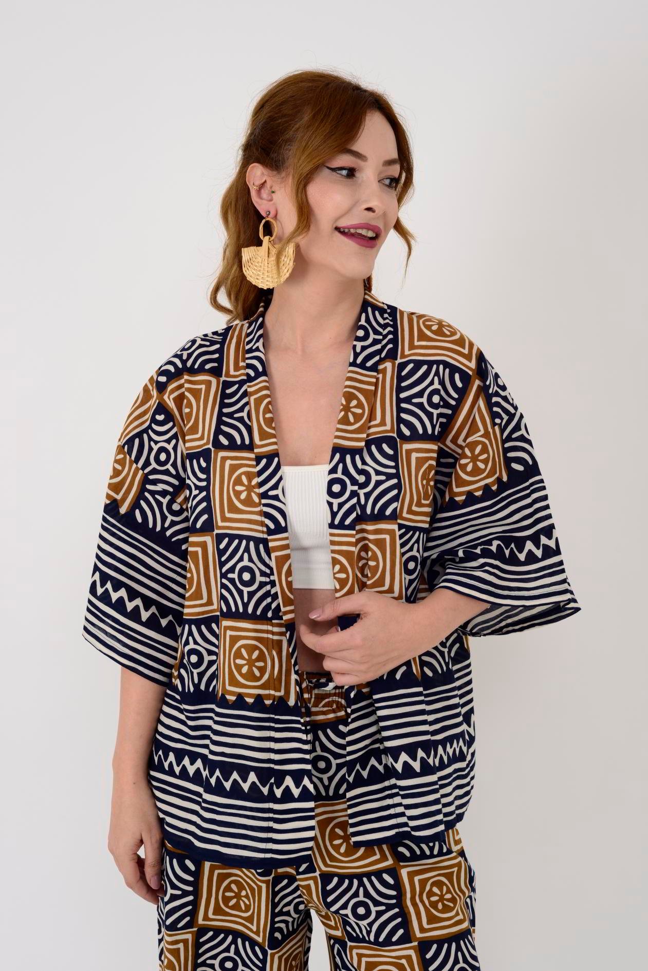 AN10667 MARIN GEOMETRİK DESEN 2'Lİ TAKIM