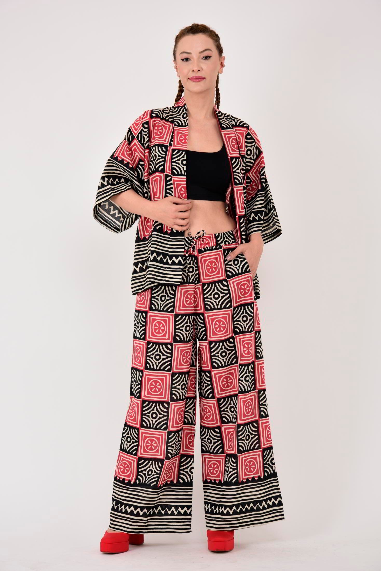 AN10667 MARIN GEOMETRİK DESEN 2'Lİ TAKIM